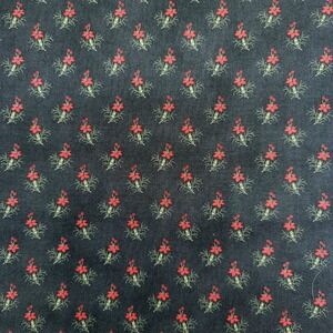 1-1/8yd Moda Poinsettia Plaza 3 Sisters Cotton Fabric Black Red Floral‎ 44297